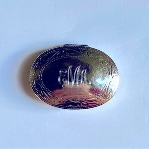 Vintage Engraved Solid Sterling Silver Pill/Jewelry/Trinket Box